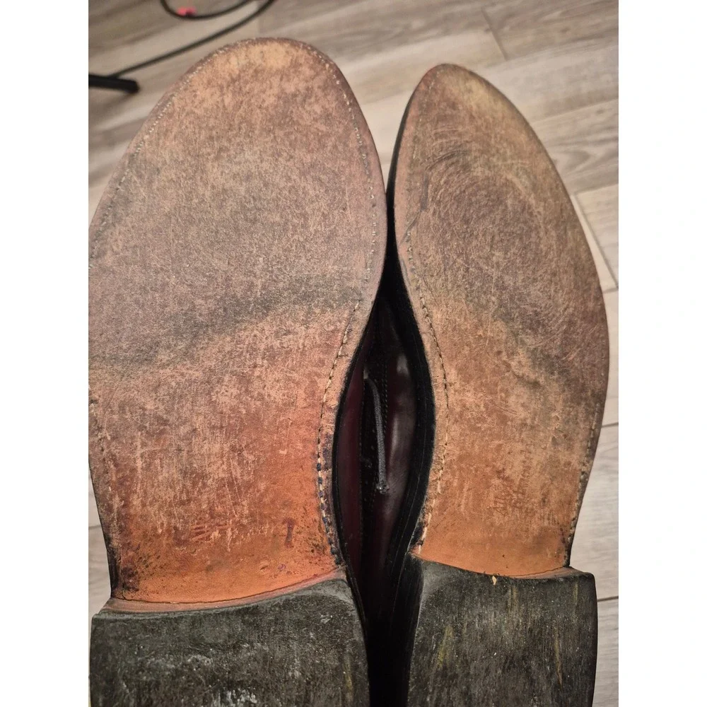 Allen Edmonds MacNeil Burgundy Leather Longwing Brogue Blucher‎ Dress Shoes 13 A